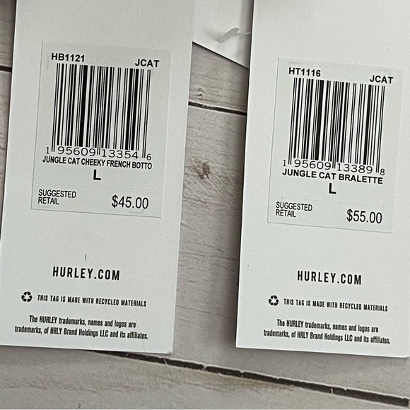 Hurley Jungle Cat Animal Print Bikini Set Size Large Women - Picture 10 of 14